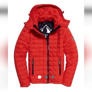 Superdry Red Box Quilt Fuji Puffer Jacket